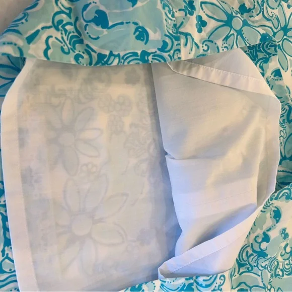 Lilly Pulitzer Halter Dress Size 0 Blue & White Lions - Picture 6 of 7